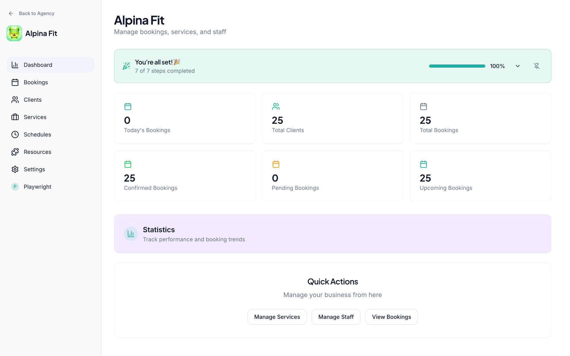 Elentha, business dashboard
